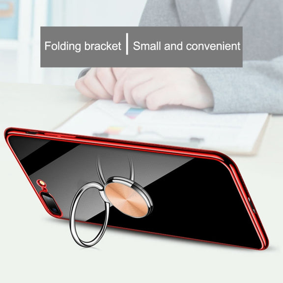 Universal CD Pattern Metal Mobile Phone Ring Holder(Rose Gold)