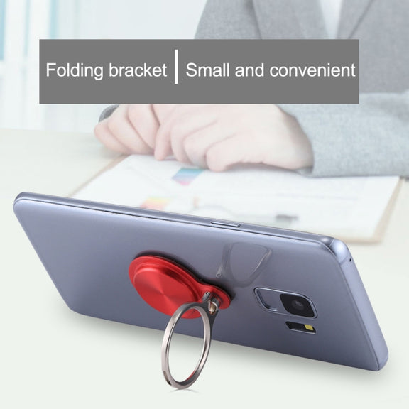 Universal CD Pattern Metal Mobile Phone Ring Holder(Red)