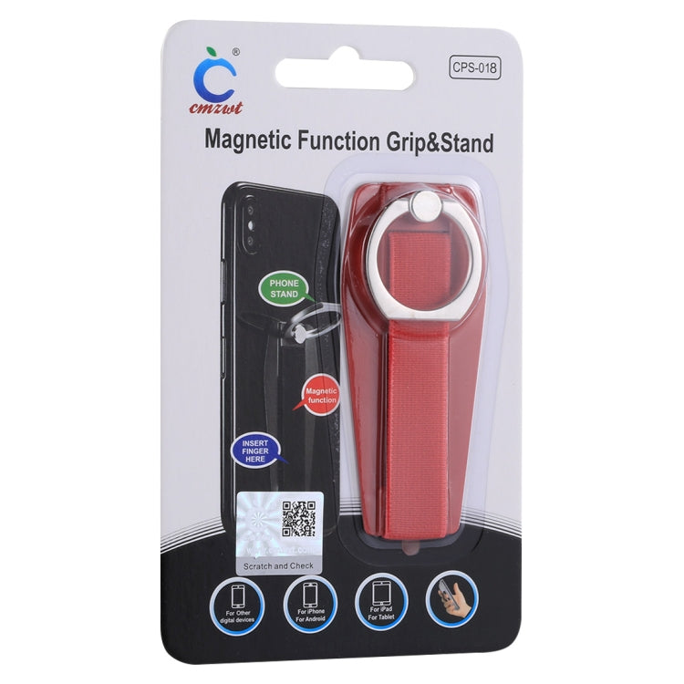 Universal Durable Finger Ring Phone Holder Sling Grip Anti-slip Stand(Red)