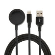 For iPhone / Apple Watch 2 In 1 8 Pin + Magnetic Charging Base Multi-function Charging Cable, Length: 1m(Black) - Multifunction Cable by PMC TechLife | Online Shopping South Africa | PMC TechLife