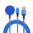 For iPhone / Apple Watch 2 In 1 8 Pin + Magnetic Charging Base Multi-function Charging Cable, Length: 1m(Blue) - Multifunction Cable by PMC TechLife | Online Shopping South Africa | PMC TechLife