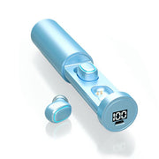 C1 Bluetooth 5.0 TWS Circular Chimney Touch Digital Display True Wireless Bluetooth Earphone with Charging Box(Blue)