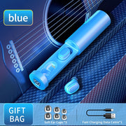 C1 Bluetooth 5.0 TWS Circular Chimney Touch Digital Display True Wireless Bluetooth Earphone with Charging Box(Blue)