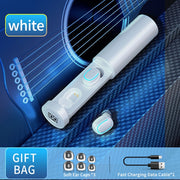 C1 Bluetooth 5.0 TWS Circular Chimney Touch Digital Display True Wireless Bluetooth Earphone with Charging Box(White)
