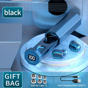 C1 Bluetooth 5.0 TWS Touch Polygonal Digital Display True Wireless Bluetooth Earphone with Charging Box(Black)