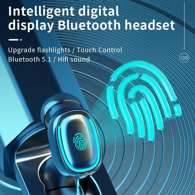 C1 Bluetooth 5.0 TWS Touch Polygonal Digital Display True Wireless Bluetooth Earphone with Charging Box(Pink)