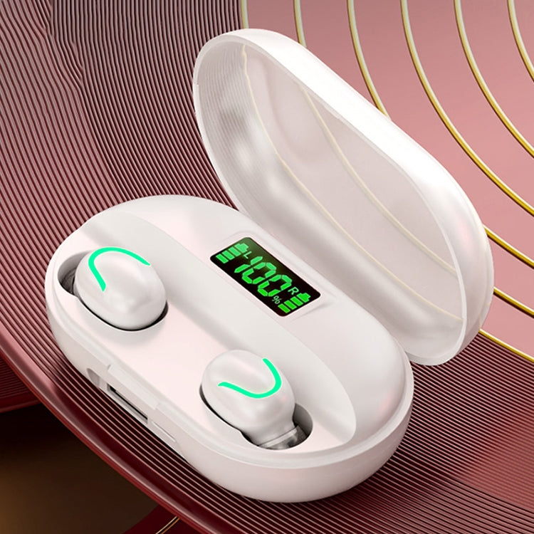 T2 Bluetooth 5.0 TWS Touch Digital Display True Wireless Bluetooth Earphone with Charging Box(White)