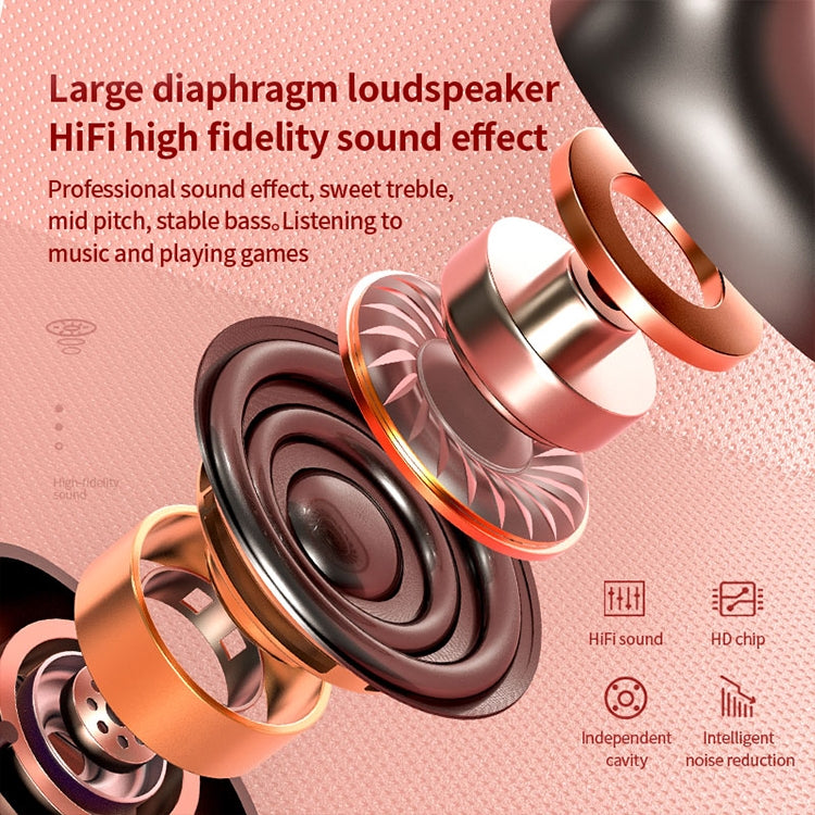 T2 Bluetooth 5.0 TWS Touch Digital Display True Wireless Bluetooth Earphone with Charging Box(Black)