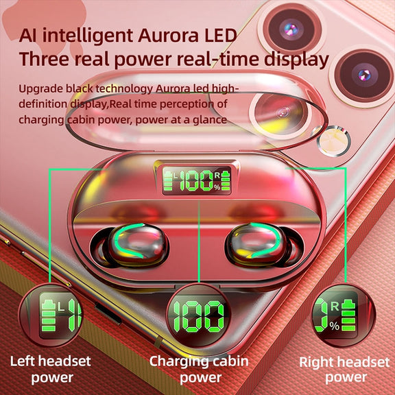 T2 Bluetooth 5.0 TWS Touch Digital Display True Wireless Bluetooth Earphone with Charging Box(Black)