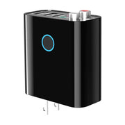 K16 2 in 1 3.5mm AUX + RAC Dual Output Plug-in Bluetooth 5.0 Audio Transmitter Receiver with Remote Control, US Plug (Black)