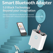 K16 2 in 1 3.5mm AUX + RAC Dual Output Plug-in Bluetooth 5.0 Audio Transmitter Receiver with Remote Control, US Plug (White)