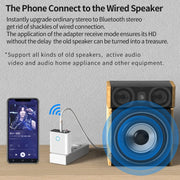 K16 2 in 1 3.5mm AUX + RAC Dual Output Plug-in Bluetooth 5.0 Audio Transmitter Receiver with Remote Control, US Plug (White)