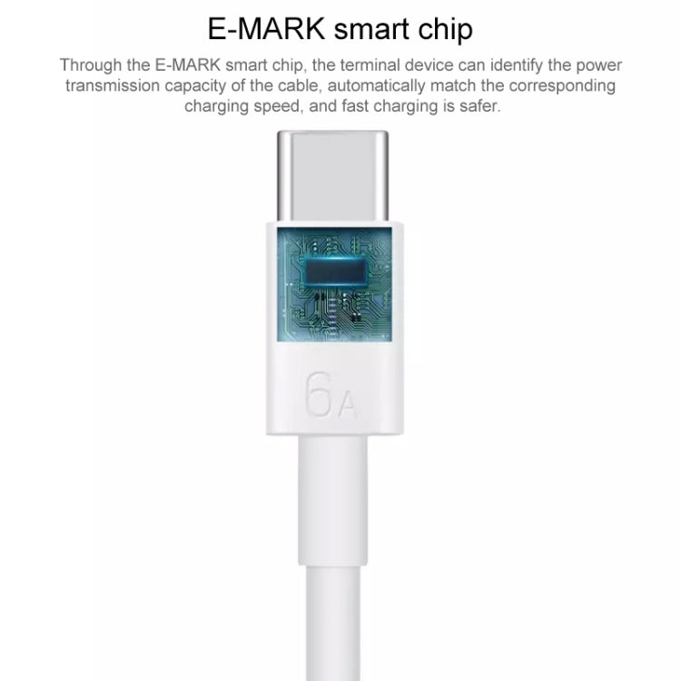 Original Huawei CC800 6A Type-C / USB-C to Type-C / USB-C Charging Data Cable, Length: 1.8m (White)