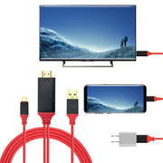 2 in 1 USB-C / Type-C + USB Power Supply Interface to 4K x 2K Ultra HD HDMI Video Cable, Length: 2m