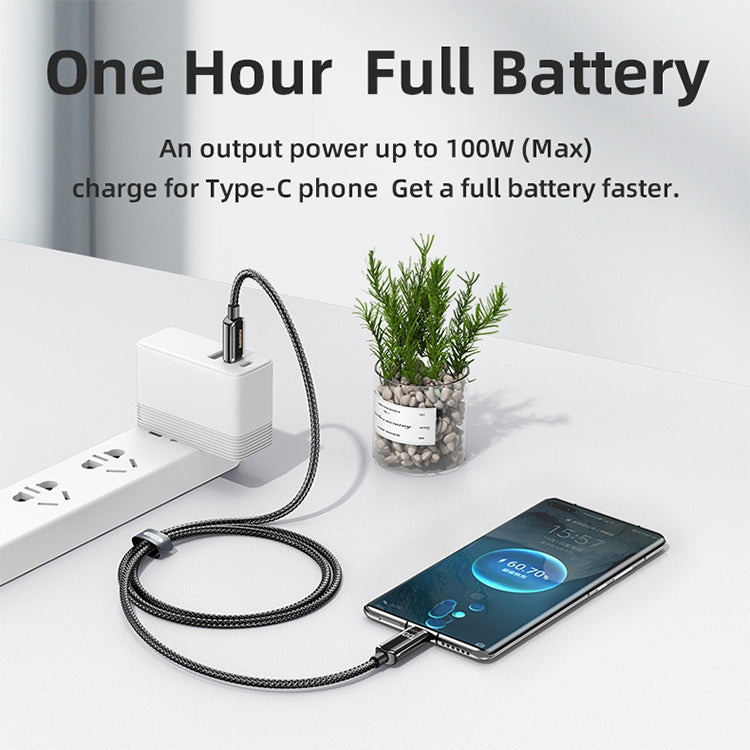 REMAX RC-128a 100W Type-C / USB-C to Type-C / USB-C Intelligent Digital Display Zinc Alloy Braided Charging Data Cable, Length: 1.2m (Tarnish)