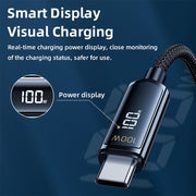 REMAX RC-128a 100W Type-C / USB-C to Type-C / USB-C Intelligent Digital Display Zinc Alloy Braided Charging Data Cable, Length: 1.2m (Tarnish)
