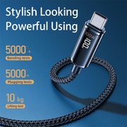 REMAX RC-128a 100W Type-C / USB-C to Type-C / USB-C Intelligent Digital Display Zinc Alloy Braided Charging Data Cable, Length: 1.2m (Tarnish)