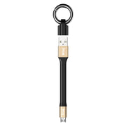 IVON CA90 3.1A Max USB to Micro USB Portable Data Cable with Ring, Length: 14.5cm (Champagne Gold)