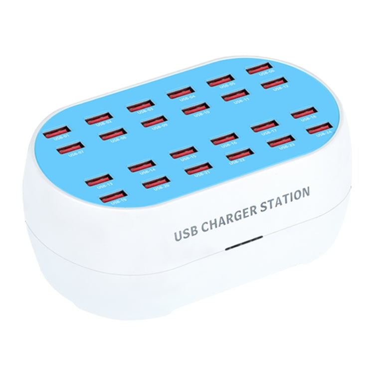 830-24 180W 24 USB Ports Multifunction Smart Charger Station AC100-240V, US Plug (White)