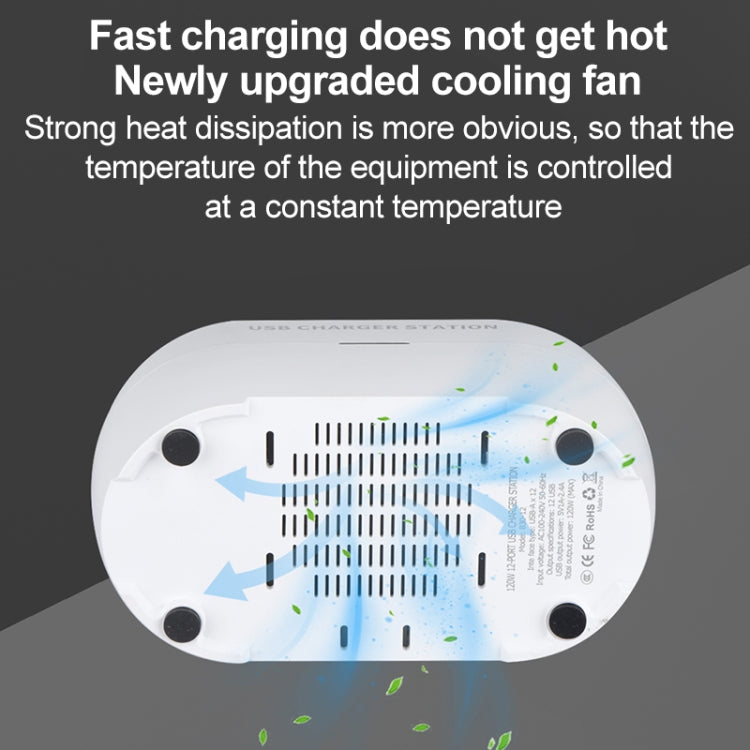 830 180W 30 USB Ports Multifunction Smart Charger Station AC100-240V, US Plug (White)