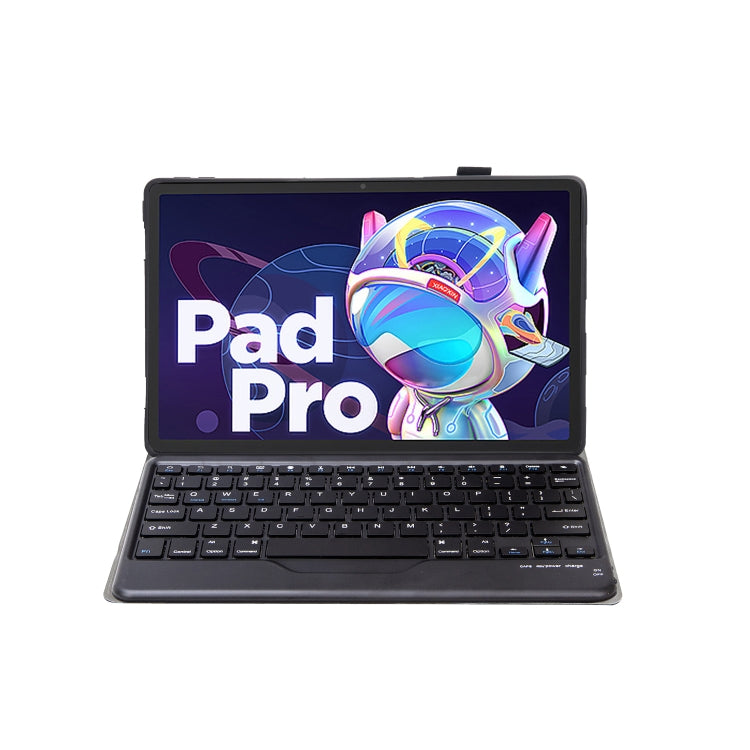 AM20-B Lambskin Texture Ultra-thin Bluetooth Keyboard Leather Tablet Case For Lenovo Xiaoxin Pad 2022 10.6 inch/Tab M10 Plus 10.6 3rd Gen 2022(Black)