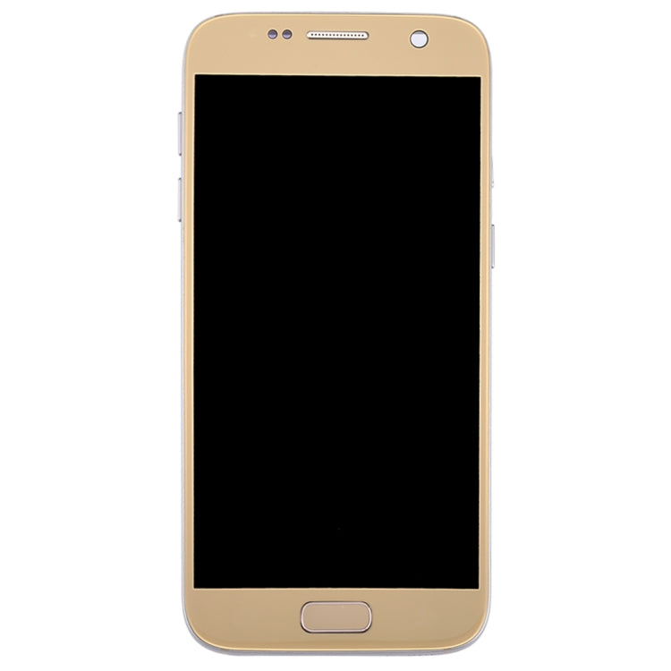 OLED LCD Screen for Galaxy S7 / G930V Digitizer Full Assembly with Frame (Gold)