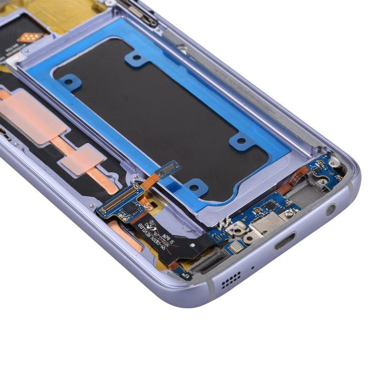 OLED LCD Screen for Galaxy S7 / G930V Digitizer Full Assembly with Frame (Gold)