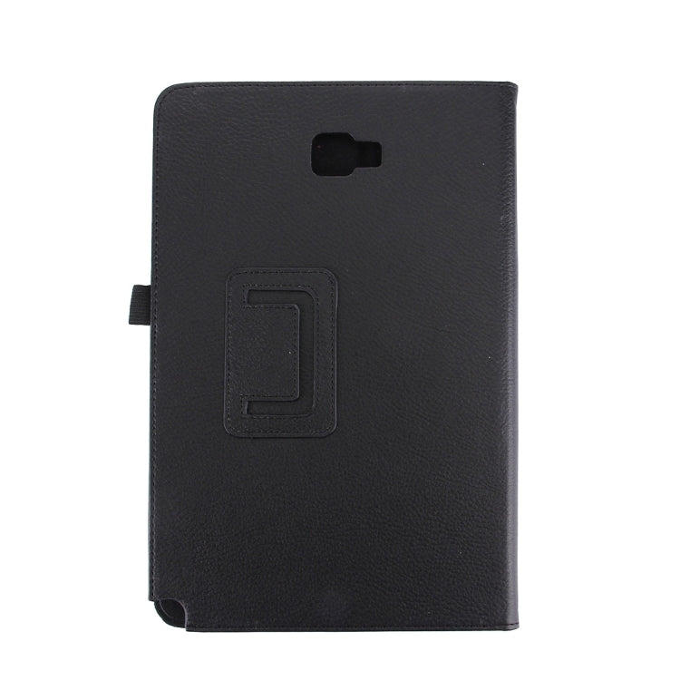 For Galaxy Tab A 10.1 (2016) / P585 Litchi Texture Horizontal Flip Leather Case with Holder(Black)