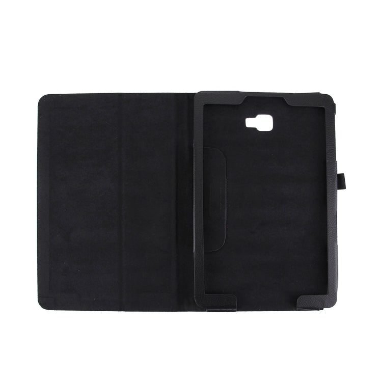 For Galaxy Tab A 10.1 (2016) / P585 Litchi Texture Horizontal Flip Leather Case with Holder(Black)
