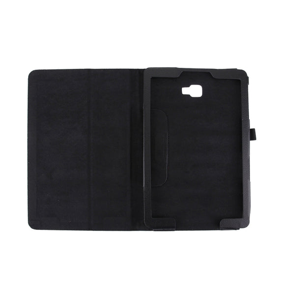 For Galaxy Tab A 10.1 (2016) / P585 Litchi Texture Horizontal Flip Leather Case with Holder(Black)