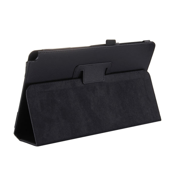 For Galaxy Tab A 10.1 (2016) / P585 Litchi Texture Horizontal Flip Leather Case with Holder(Black)