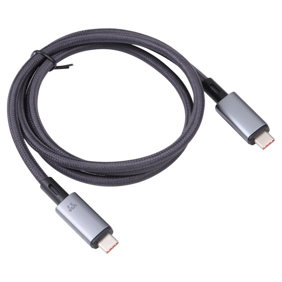 10Gbps 8K USB-C/Type-C to USB-C/Type-C Video Cable Compatible with USB 3.2, Length: 1m(Black)