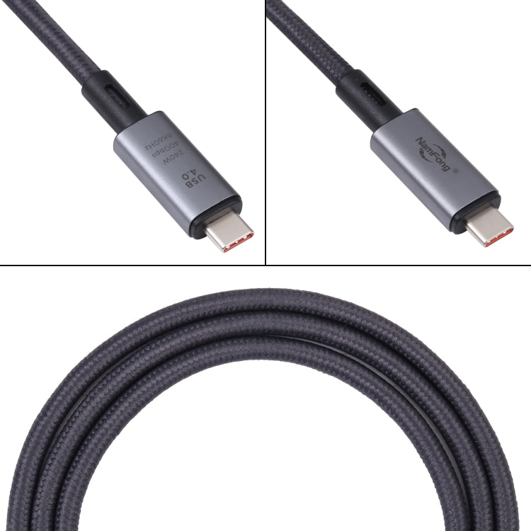 40Gbps 8K USB-C/Type-C to USB-C/Type-C Video Cable Compatible with USB 4, Length: 1m(Black)