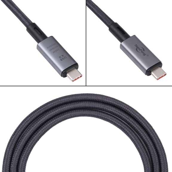40Gbps 8K USB-C/Type-C to USB-C/Type-C Video Cable Compatible with USB 4, Length: 1m(Black)
