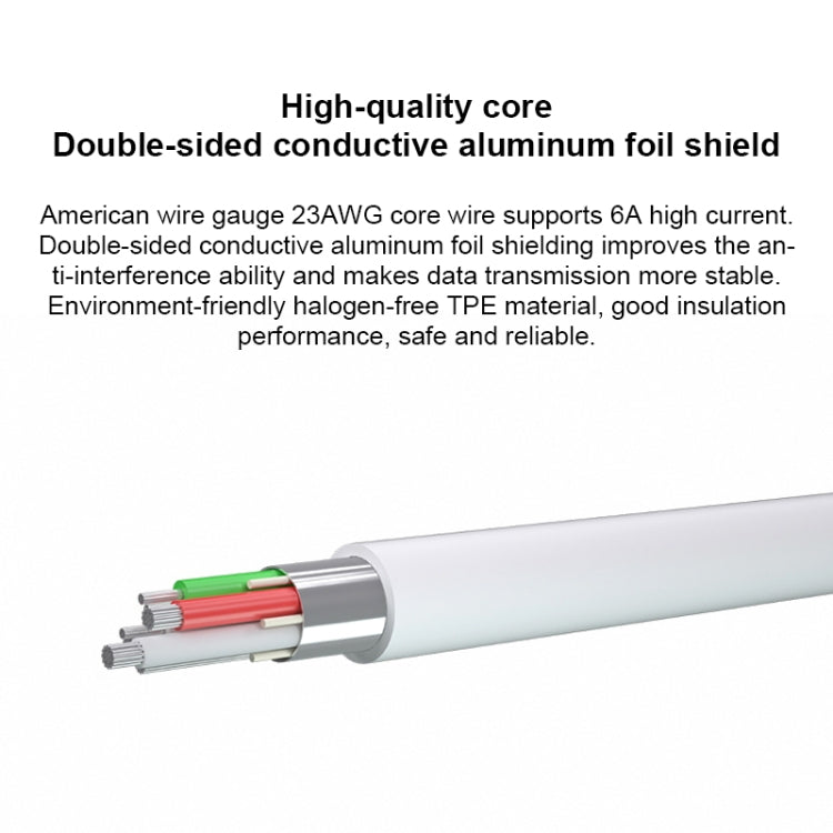 Original Huawei CC790 USB Type-A to USB-C / Type-C Interface 6A Data Cable, Cable Length: 1m(White)