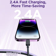 JOYROOM S-AL012A14 Multi-Color Series 2.4A USB to 8 Pin Fast Charging Data Cable, Length:1.2m(Black)