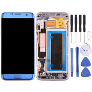 Original LCD Screen and Digitizer Full Assembly with Frame & Charging Port Board & Volume Button & Power Button for Galaxy S7 Edge / G935A(Blue)