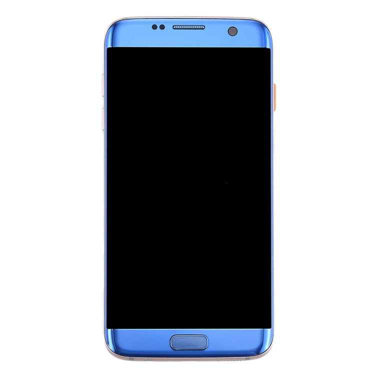 Original LCD Screen and Digitizer Full Assembly with Frame & Charging Port Board & Volume Button & Power Button for Galaxy S7 Edge / G935A(Blue)