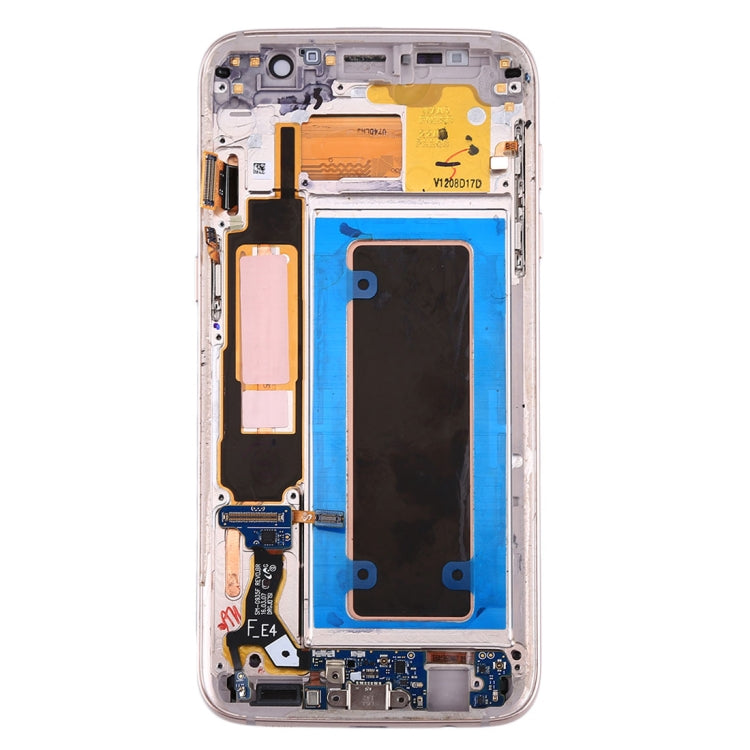 Original LCD Screen and Digitizer Full Assembly with Frame & Charging Port Board & Volume Button & Power Button for Galaxy S7 Edge / G935A(Blue)