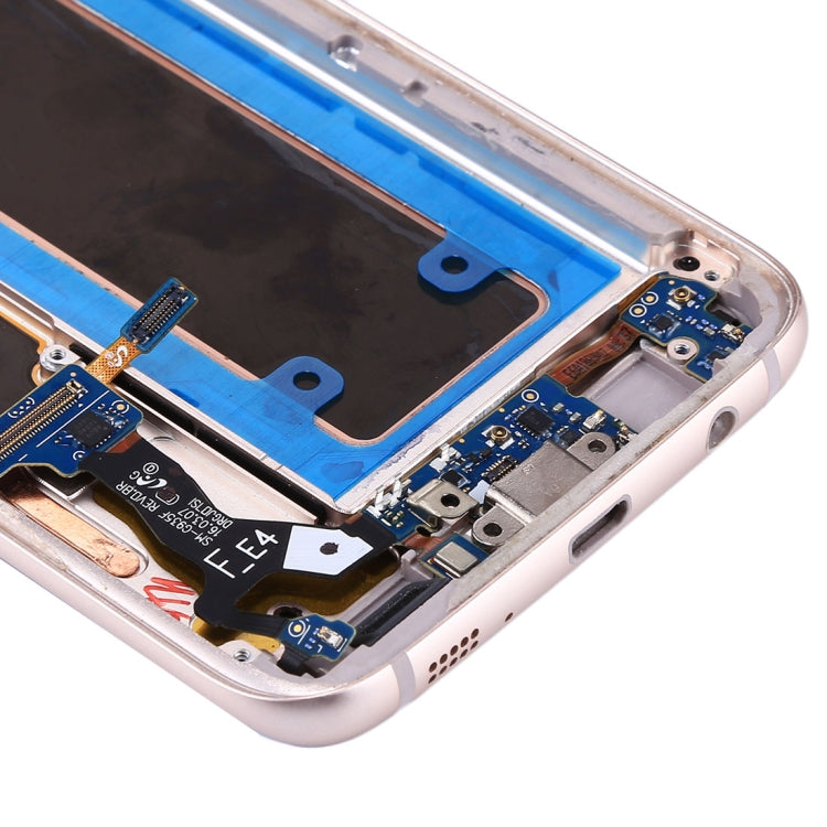 Original LCD Screen and Digitizer Full Assembly with Frame & Charging Port Board & Volume Button & Power Button for Galaxy S7 Edge / G935A(Blue)