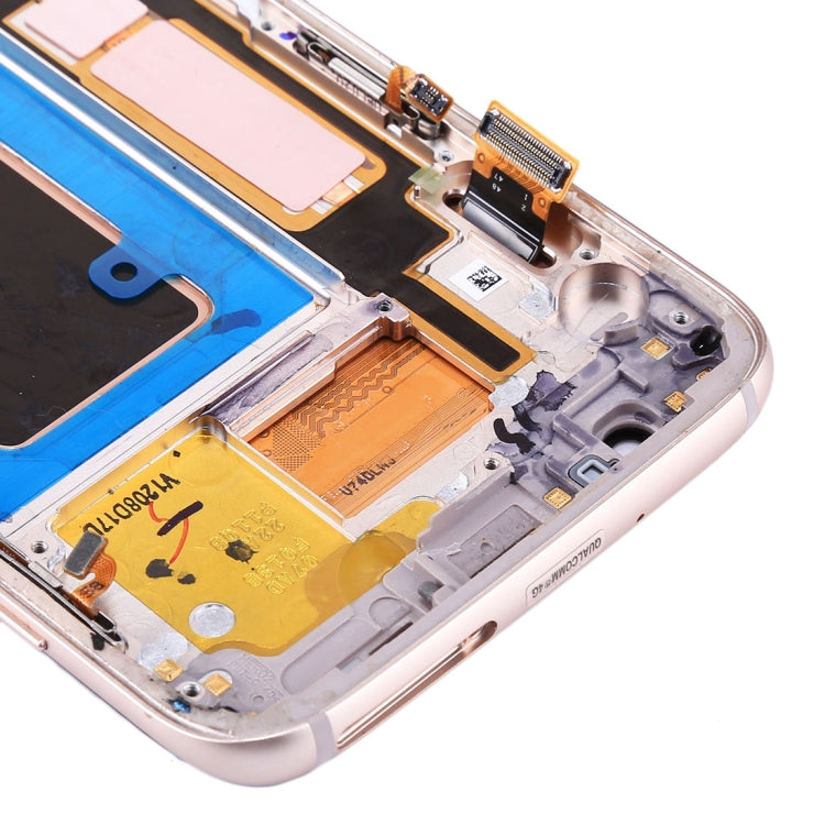 Original LCD Screen and Digitizer Full Assembly with Frame & Charging Port Board & Volume Button & Power Button for Galaxy S7 Edge / G935A(Blue)