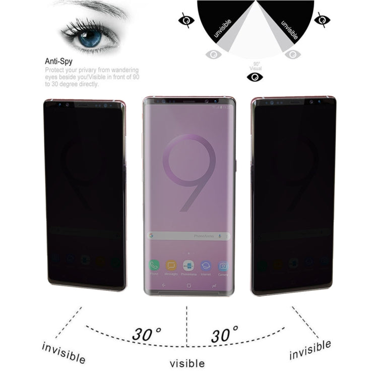 Privacy Anti-glare 0.3mm 9H 3D Curved Edge Tempered Glass Film for Galaxy Note 9