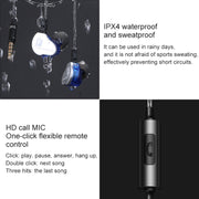 QKZ CK9 HiFi In-ear Four Unit Sports Music Headphones (Black)
