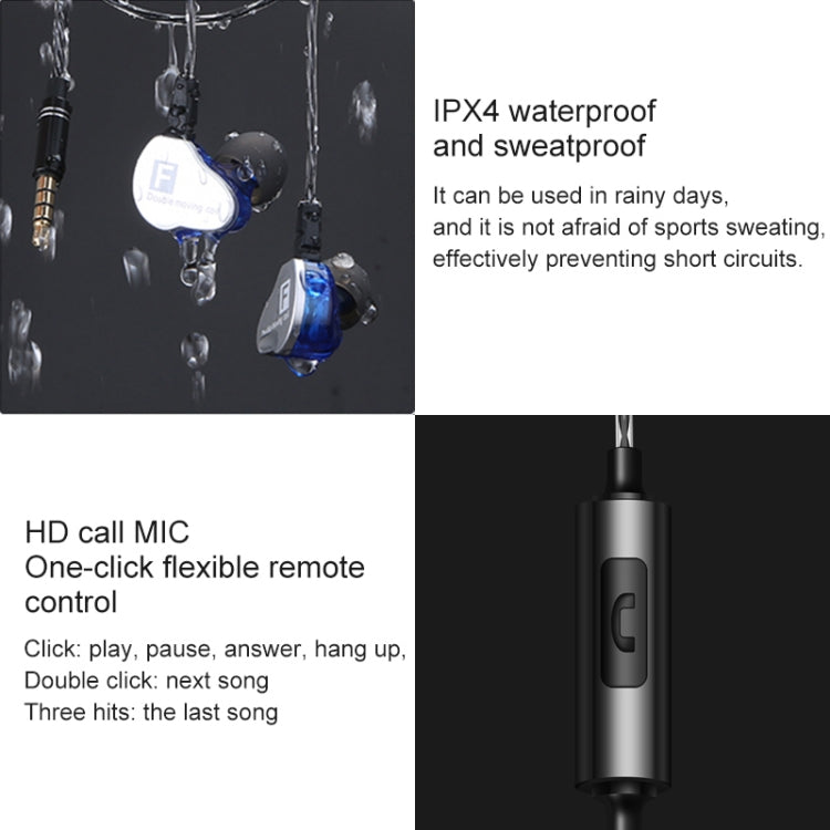 QKZ CK9 HiFi In-ear Four Unit Sports Music Headphones (Black)