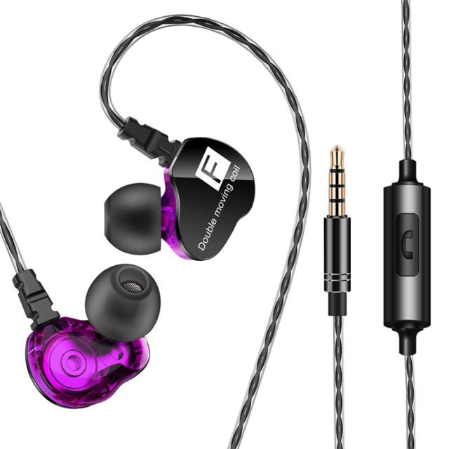 QKZ CK9 HiFi In-ear Four Unit Sports Music Headphones (Purple)