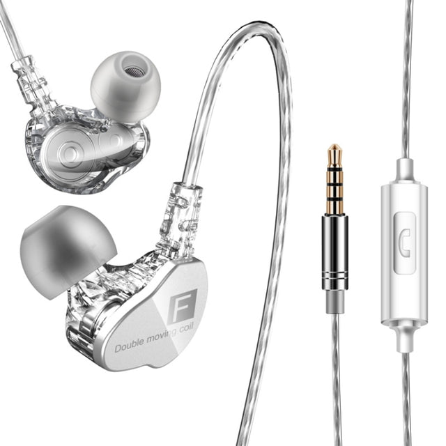 QKZ CK9 HiFi In-ear Four Unit Sports Music Headphones (Transparent)
