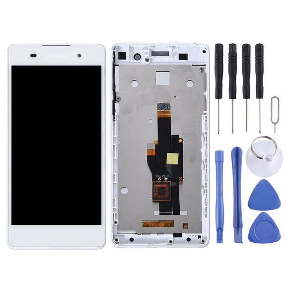 OEM LCD Screen for Sony Xperia E5 F3311 F3313 Digitizer Full Assembly with Frame(White)