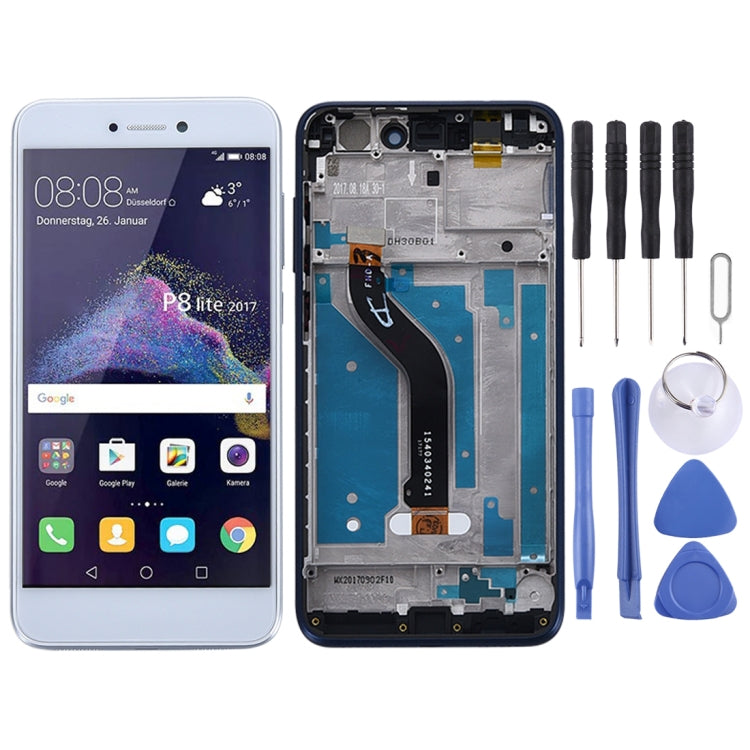 OEM LCD Screen for Huawei P8 Lite (2017) Digitizer Full Assembly with Frame (White)