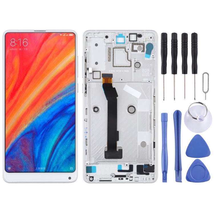 LCD Screen and Digitizer Full Assembly with Frame for Xiaomi MI Mix 2S(White)