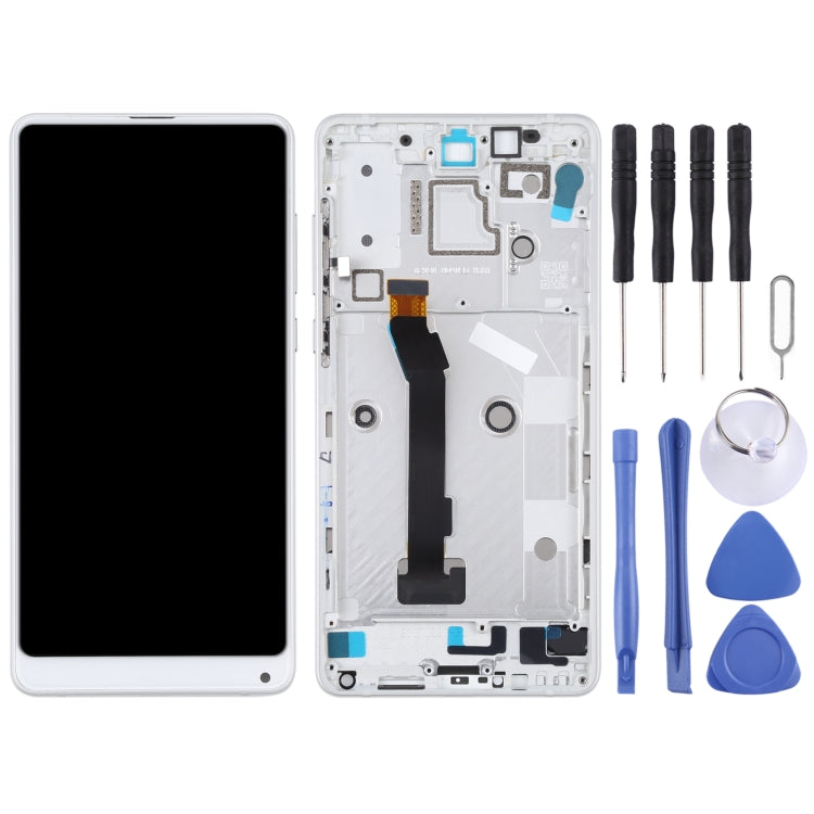 LCD Screen and Digitizer Full Assembly with Frame for Xiaomi MI Mix 2S(White)